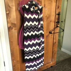 Tory Burch silk jersey chevron midi dress.